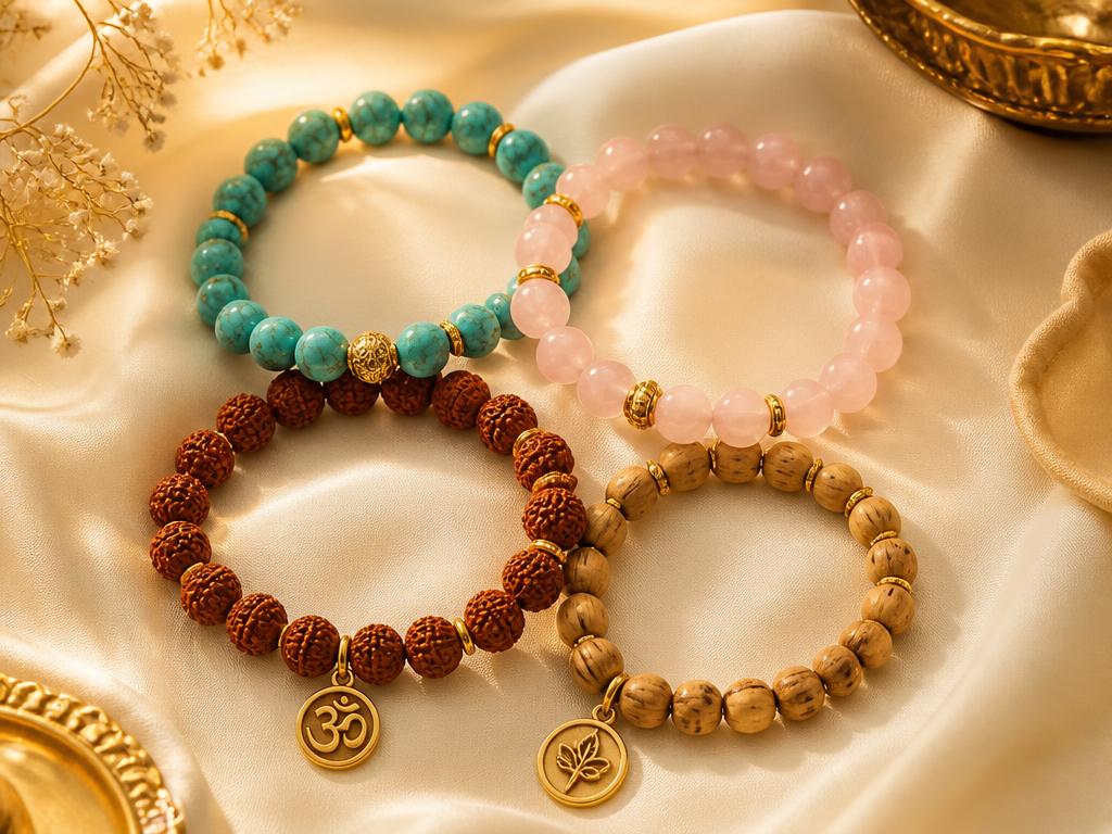Energised crystal and rudraksha bracelets
